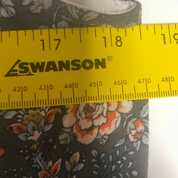 LOFT Boho Gray Floral Ruffle Sleeve Midi Dress Womens Large Petite - Picture 7 of 10